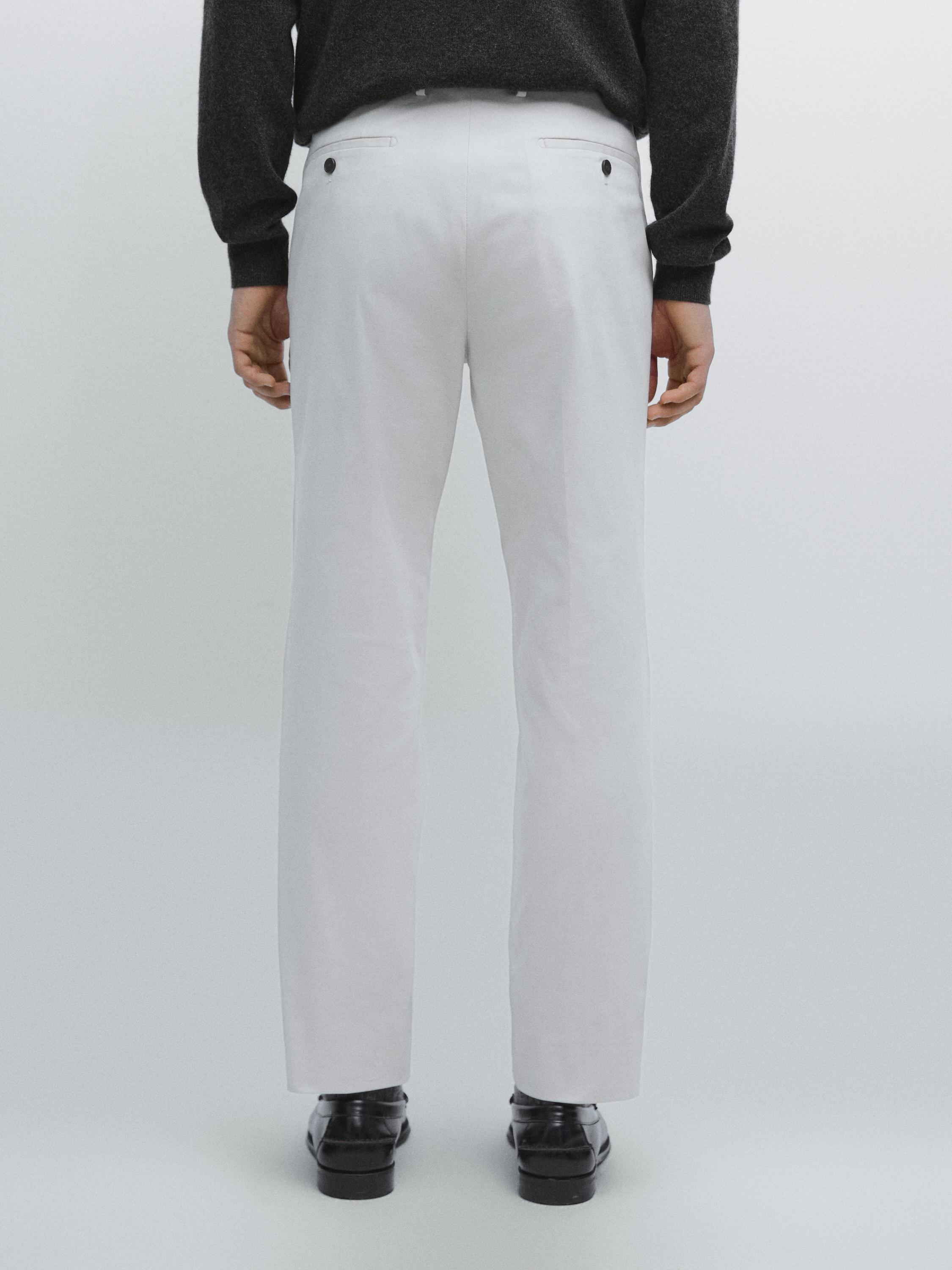 Pantalon en serge de coton mélangé